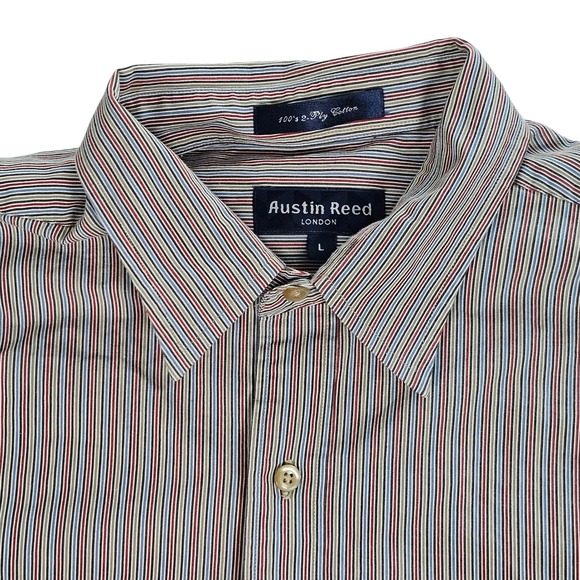 Austin Reed Other - Austin Reed London Mens Large Multi Color Striped 100s 2-Ply Cotton Button Down